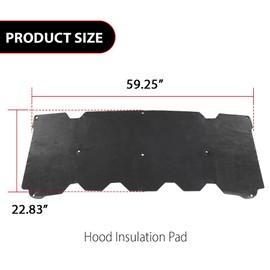 G-PLUS Front Upper Hood Insulation Pad with Clips Compatible with GMC Pickup Trucks 2007-2013, Not Fit Chevy Trucks Black