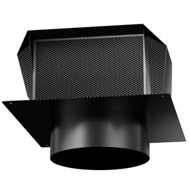 [Upgrade Airflow] Hon&Guan Removable Roof Vent Cover, 6 Inch Roof Vents for Houses, 6'' Exhaust Vent Wall Vent for Ventilation System-with Damper and Two New Small Vents,Galvanized Steel