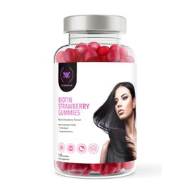 Biotin Strawberry Gummies. 2 Months Supply for Hair, Skin and Nails.