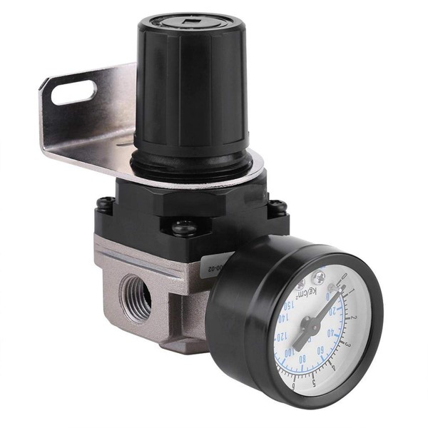 Air Compressor Pressure Regulator, 1/4" Pressure Relief Regulator Gauge Adjustable