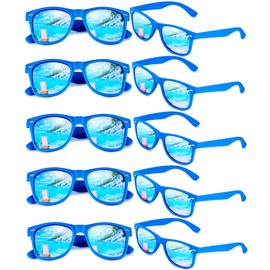Eyegla Blue Sunglasses Bulk Adults Party Sunglasses 80s Glasses Shades Mardi Gras Party Favors 10 Pack