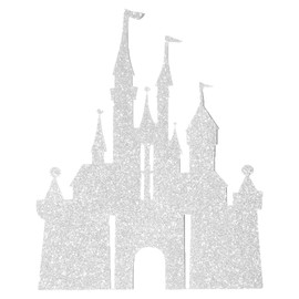 Flairs - Decoración para tarta de Nueva York, diseño de castillo de princesa con purpurina plateada