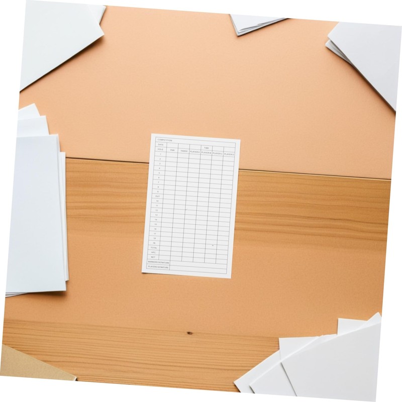 BESPORTBLE 35pcs Golf Score Tracker White Coated Paper Scoreboard for