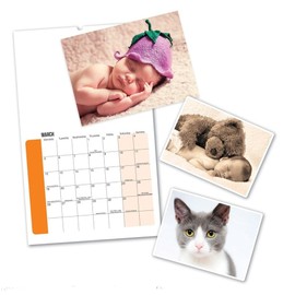 2026 A4 Photo Calendar - Insert Your Own 6"x4" or 5"x7" Photos - Customisable Spiral Bound Family Photograph Calendars Gift