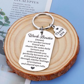 Work Bestie Gift Funny Gift for Women Coworker Leaving Go Away Retirement Gifts Keychain Gift for Boss Boss Lady Christmas Birthday Gift for Female Friend Office Thank You Appreciation Gift for Boss