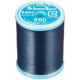 Fujix F56 Schappe Spun Sewing Machine Thread, For Normal Fabric, No. 60 Thickness, 218.7 yd (200 m) Spool, #97 Navy