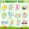 WEINIBAO Wooden Easter Pendants, Pack of 24 Wooden Easter Pendants,