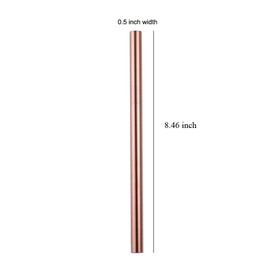 Sunwinc 100Pack Reusable Boba Straws&Jumbo Smoothie Straws-0.5" Wide. Stainless Steel 18/10 Extra Wide Reusable Metal Straws,Fat Boba Straws for Bubble Tea,Milkshakes,Jumbo Drinks (Rose gold-100Pack)