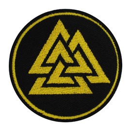 Valknut Triangles Circle Viking Patch Iron On Sew On Embroidered Patch Badge Applique for Clothes Shirts Jeans etc