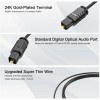 DteeDck Optical Audio Cable 25ft Toslink SPDIF Fiber Optic Cord