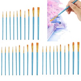 Total number of products: 30 pieces 3 sets blue brush paint acrylic brush plastic brush fine brush paint brush paint brush paint brush paint brush flat brush set paint set plastic model fine fine brush pen small brush painting supplies
