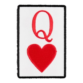 PatchStop Brand Queen of Hearts Playing Card Patch, Ladies Patches