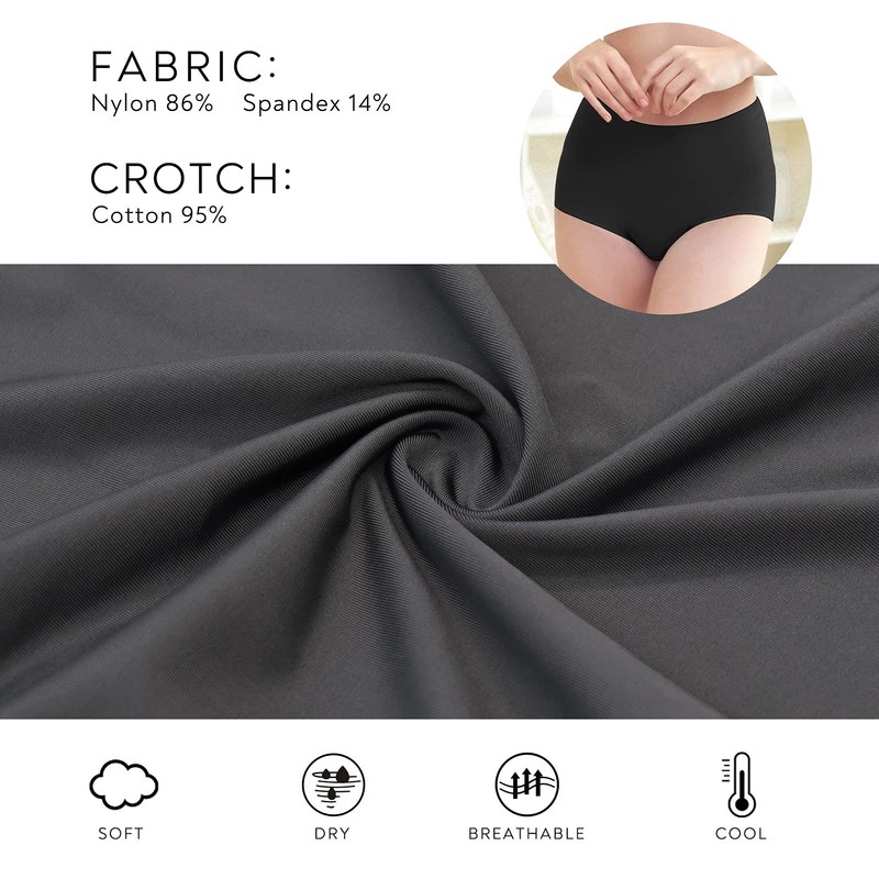 FallSweet No Show High Waist Briefs Underwear for Women Seamless