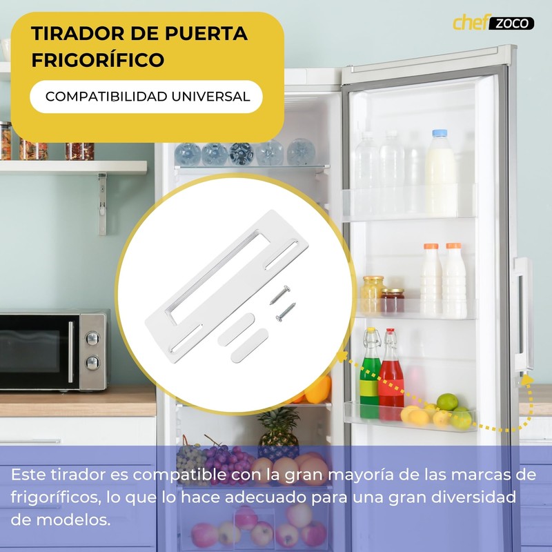 CHEFZOCO Fridge Door Handle Universal Fridge Handle + 2 Protective