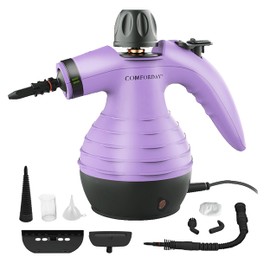 Comforday Multi-Purpose Handheld Pressurized Steam Cleaner with 9-Piece Accessories, Handheld Steamer Perfect for Stain Removal, Curtains, Car Seats, Floor, Bathroom, Window Cleaning (Purple)