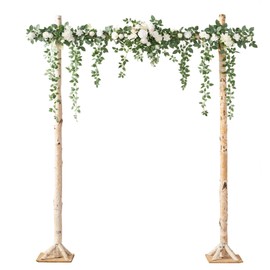 Ling's Moment 6.5FT Artificial Wedding Arch Flowers, Backdrop Floral Garland, White Sage Ceremony Reception Hanging Eucalyptus Rose Arbor Arrangement Outdoor Party Swag Home Decorations