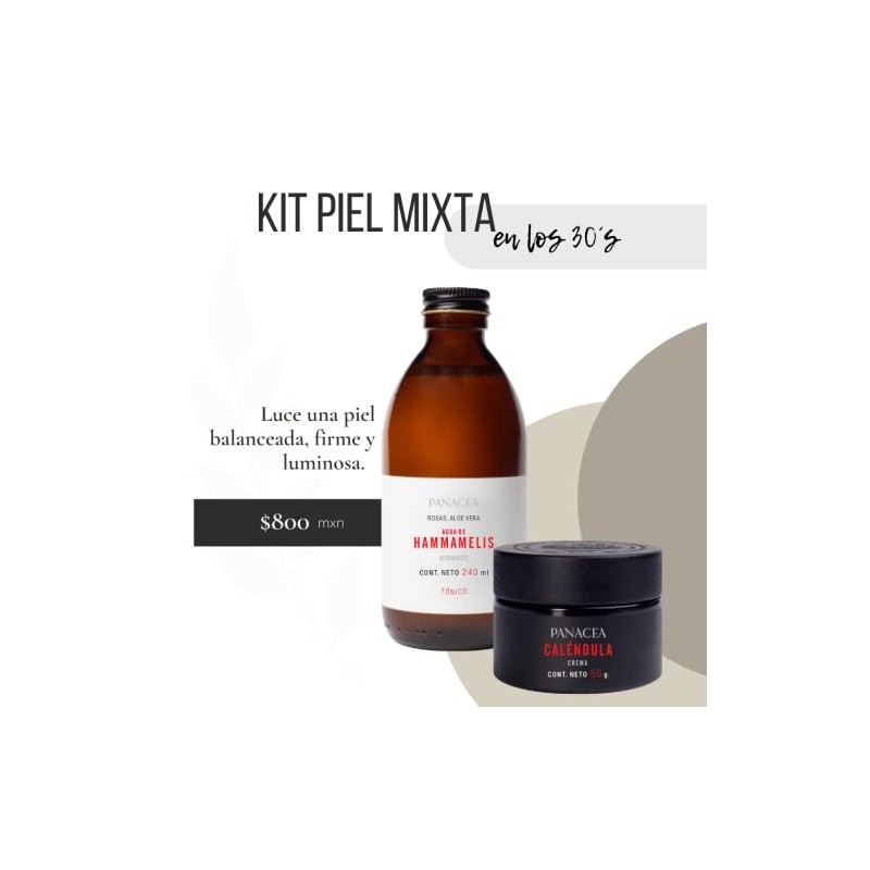 Kit Piel Mixta Contiene Tónico Facial Agua Hammamelis 240ml Una