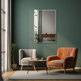 FARMER Rectangle Frameless Mirror, 24x32 inch Rectangle Mirror with 1" Beveled Edge, Beveled Bathroom Mirror for Wall, Vanity, Bedroom, Living Room