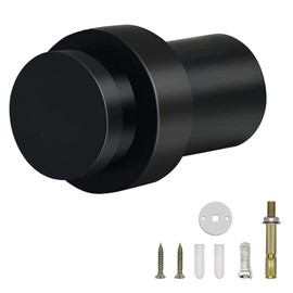 Stainless Steel Cylinder Door Stop Black Rubber Brushed Modern Commercial Door Stop Decorative Heavy Duty Solid Door Stop Bumper Wedge Wall Protector 2.5 Inch