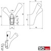 SOTECH Bico Double Hooks Matt Black 82 x 71 x