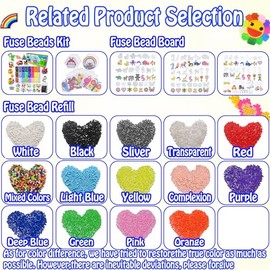Yowamho 6000 Pcs Beads Fuse Beads - 5mm Pink Melting Beads for Crafts, Hama Beads Bulk Refill Kit.