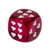 WeLoveDice - Fuchsia Cube with White Hearts - Made in