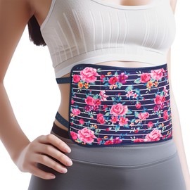 Jasenna Castor Oil Pack Wrap,Reusable Organic Castor Oil Packs for Liver Detox,Insomnia,Constipation and Inflammation,Adjustable Elastic Strap Bamboo Cotton Machine Washable Anti Oil Leak(1-Blue Rose)