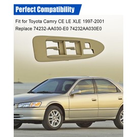 ULZOZN Window Switch Bezel Trim Fit for Toyota Camry CE LE XLE 1997-2001 Replace 74232-AA030-E0 74232AA030E0, Driver Side Door Window Switch Cover Tan