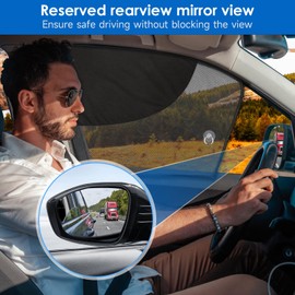 LSTRAGY 2 PCS Car Window Shades with Half Shade, Magnetic Double Layer Front Side Sun Shade with Strong Magnet, Perfect for Driver's car Sun Shade Side Window,Car Accessories