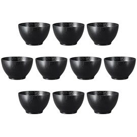 Set of 10 [TA] Heat Resistant Woody Balls, Total Black, 4.2 x 2.8 inches (10.7 x 7.3 cm) (370cc) | Soup Bowl, Heat Resistant ABS Resin, Setomonohonpo,