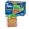Ziploc Sandwich and Snack Bags, Easy Open and Close, Plastic