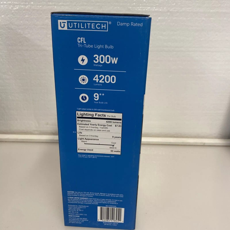 Utilitech New Utilitech E-39 BASE 300w #0933409 CFL Replacement Daylight