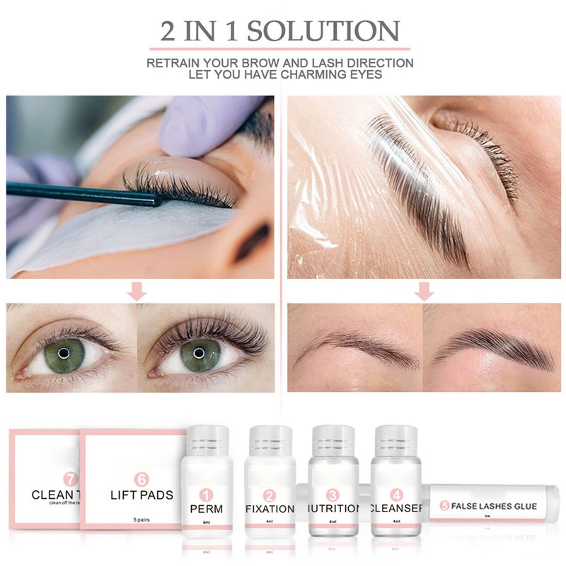 Eyebrow Lamination Kit Semipermanent Safe Moderate 6 to 8 Weeks