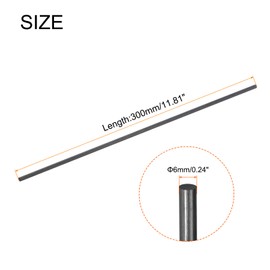 MECCANIXITY Carbon Fiber Rod Pole, 6mm x 300mm for RC Car Plane DIY Tool Wing Tube Quadcopter Arm, Pack of 6