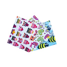 GoOpticians Microfiber Glasses Phone Lens Screen Cleaning Cloths Cute Animals Owl Bee & Rainbow Hearts X 3 Microfibre