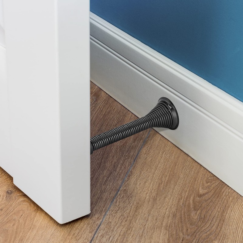 Ravinte Door Stoppers, 12 Pack Black Spring Door Stops with