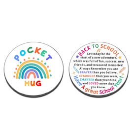 Dorm Room Essentials for Guys Welcome Back to School Gifts for Students, First Day of School Pocket Hug, Motivational Token, School Supplies, Inspirational Keepsake for Daughter Son, Kindergarten