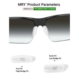 Mryok Replacement Nose Piece Nose Pads for Oakley Flak 2.0/Flak Jacket/Half Jacket/Half Jacket 2.0/Fast Jacket Sunglass - Opt, White, One Size