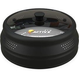 Collapsible Microwave Cover for Food - Silicone and Glass Splatter Guard Lid for 6-12 inch Plates & Bowls, Dishwasher Safe, Heat Resistant, BPA-Free, Black