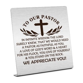 Thank You Gift for Pastor Home Office Desk Sign Gifts for Pastor Inspirational Pastor Gifts for Men Women Pastor Religious Christian Gifts Decor Gifts for Home Office Preacher Birthday Gift