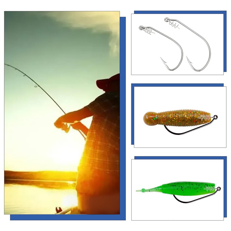 ECSiNG 20 Piece Fishing Hook Set with Twist Lock Floating