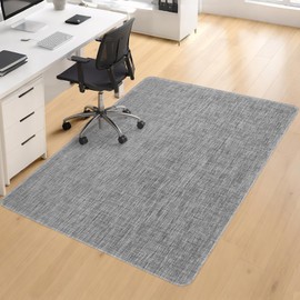 BesWin Large Office Chair Mat for Hardwood Floor, 48" x 60" Desk Floor Mat for Rolling Chair and Computer Desk, Heavy Duty PVC Floor Protector Rug for Home Office, Grey