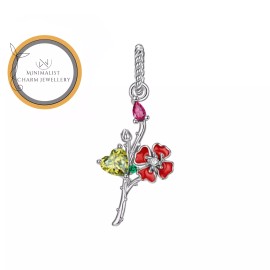 Minimalist Charm Jewelry August Poppy flowers Birthstone Charm, August Charm, Gift For Women