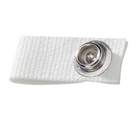 Hockey Helmet Chin Strap Loop with Metal Snap (White)