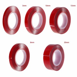 Red Double Sided Mounting Tape Wide Strong Nano Adhesive Tape, Traceless Transparent Double Stick Wall Tape Gel Grip Tape,Tape,Tape, Adhesives and Fasteners 5mm,