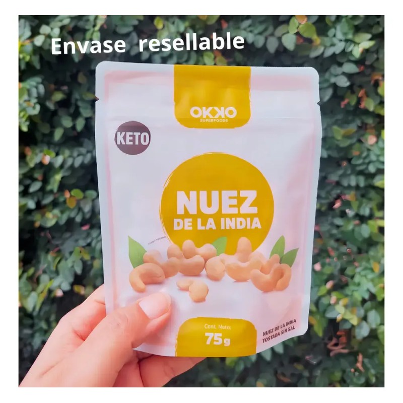 Nuez India Tostada Sin Sal Snack Keto 75 Gr
