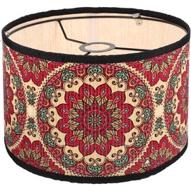 Garneck Lampshade Large Drum Lamp Shade Decorative Handmade Lamp Shade Lighting Fixtures Cover Decorative Lamp Shades Cylinder Light Shade Small Lamp Shades Wooden Desktop Roller Metal (RED)