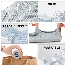 KOWAYI Slippers Men Women Non-Slip Slippers Breathable Lightweight Hut Shoes Barefoot Shoes Unisex Flat Slippers, Cs1339 Light Grey