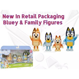 Moose Enterprise New Bluey & Family 4pc Poseable 2"-3" Figure Set Original Retail Packaging WH1