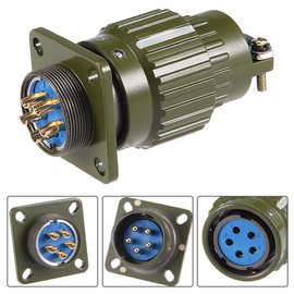 uxcell Aviation Connector, 20mm 5P 25A 250V Y2M-5 Waterproof Male Wire Panel Power Chassis Metal Fittings Connector Aviation Silver Tone